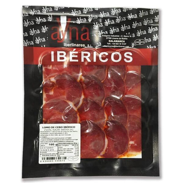 Loncheado de lomo de cebo Ibérico. Pack de 5 sobres
