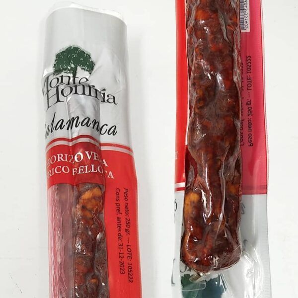 Chorizo vela ibérico de bellota de la marca Monte Honfria